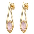 thumbnail image 2 of Pendientes para mujer Yuyangstore chapados en oro cristal rosa colgantes, 2 of 7
