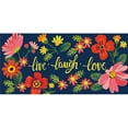 thumbnail image 2 of Evergreen Live Laugh Love Floral Sassafras Indoor Outdoor Switch Doormat 1'10"x10" Blue, 2 of 5