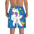 thumbnail image 3 of Bixox Men's Cool Unicorn Star Golden printing Casual Classic Fit Short Summer Beach Shorts, 3 of 6