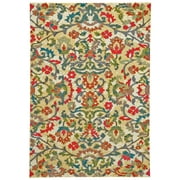 Saluda Spiral Botanical Rug, Bright Red/Green, 5ft x 8ft Area Rug
