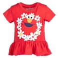 thumbnail image 4 of Sesame Street Elmo Toddler Girls Peplum T-Shirt and Leggings Outfit Set Infant to Toddler, 4 of 5