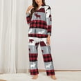 thumbnail image 3 of Bingfone Womens Pajama Sets Buffalo Plaid Forest Print,Long Sleeve Loungewear Pajamas Set-X-Large, 3 of 9