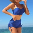 thumbnail image 4 of Duqingm Suuksess Bikini Women Two Piece Swimsuit - Knot Twist Bikini Set V Cut Bathing Suit 2026 Teen Bikini Blue,S, 4 of 7