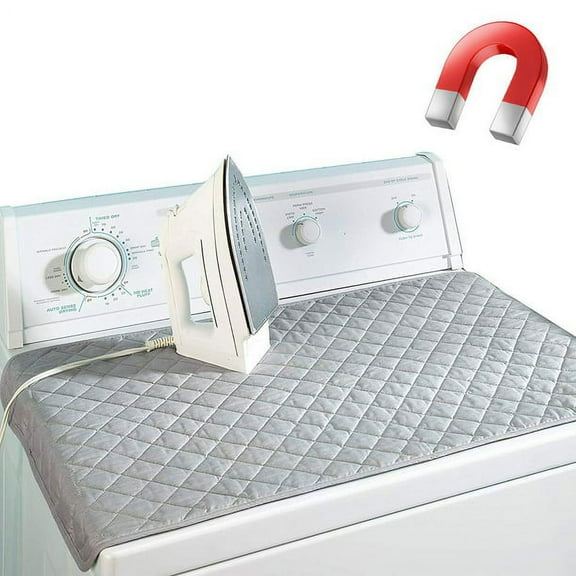 Ironing Mat Blanket, Magnetic Pad Laundry Mat, Washer Dryer Insulation Mat, Ironing Board Replacement Cover, Portable Iron Replacement Cover(33.5 x 19 Inches, Gray)
