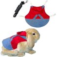 thumbnail image 1 of Arnés y correa para conejos, ajustable, a prueba de fugas, ideal para caminatas y senderismo al aire libre. Bonito chaleco con correa para animales pequeños, color rojo., 1 of 5