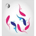 thumbnail image 3 of Ambesonne Japanese Duvet Cover Sets, Fish Yin Yang, 2-Queen, Pink Blue, 3 of 3