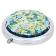 thumbnail image 2 of GlassOfVenice Murano Glass Millefiori Folding Compact Mirror - Aqua Gold, 2 of 6