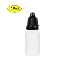 Uxcell 0.34 oz Small Mouth Empty Squeezable Drop Bottles Plastic Black 10 pcs