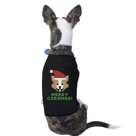 Merry Corgmas Corgi Pet Shirt Black Cotton Christmas Dog Owner Gift
