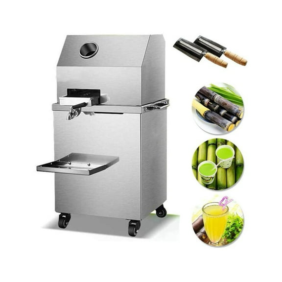 Techtongda Commercial Vertical Electric Sugar Cane Juicer Machine Sugarcane Press Extractor 3 Rollers Stainless Steel