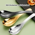 thumbnail image 3 of Soup Spoon Stainless Steel Thick Metal Spoons Durable Rustproof Durable Kitchen Accessories Elegant Cooking Utensils Tea Coffee Hotel Restaurant Children Black, 3 of 8