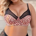 thumbnail image 2 of QASIEATN Women's Leopard Print V Neck Spaghetti Strap Bras Seamless No Underwire Bralettes Backless Underwear for Women, 2 of 5