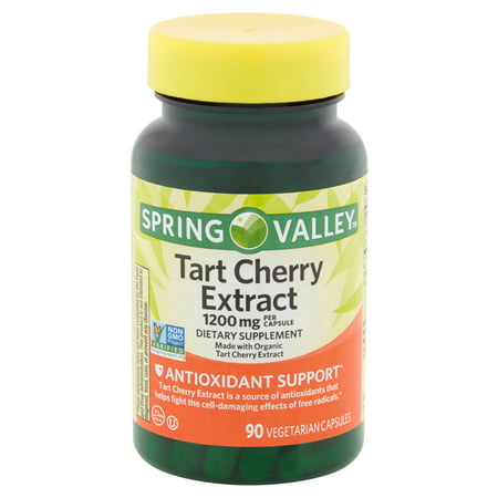 Spring Valley Tart Cherry Extract Vegetarian Capsules, 1200 mg, 90 (Best Food For Gout Sufferers)