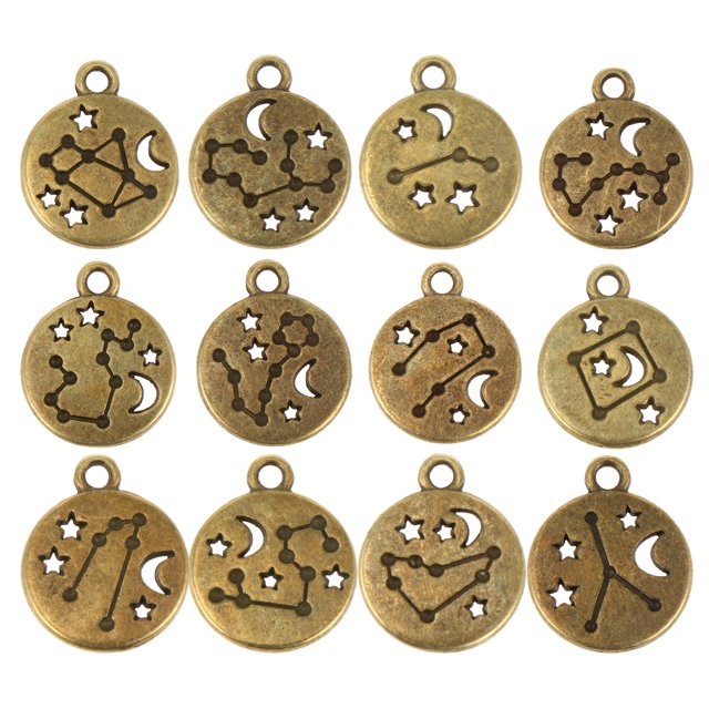 Miangastore Necklace Charms For Jewelry Making Alloy 72Pcs 0.51X0.51X0.04In