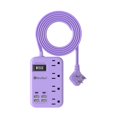 thumbnail image 1 of Power Strip Beeiker 6 USB (2 USB C) con 4 salidas, cable de 5 pies, color morado, 1 of 8