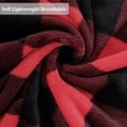 thumbnail image 4 of PiccoCasa Contemporary, Modern Red, Black, Multi-color Plaid Plaid Flannel, Microfiber, Polyester Throw 90" x 90", 4 of 7