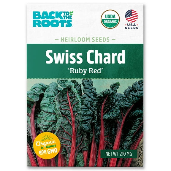 Back to the Roots Organic Swiss Chard 'Ruby Red', 1 Seed packet