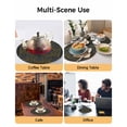 thumbnail image 2 of 13 Inch Round Placemats Set of 6, Vintage Navy Blue Roses Non Slip Heat Insulation PP Table Mats, Abstract Art Floral Green Leaves Washable Place Mats for Kitchen Dining Party Table Decor, 2 of 7