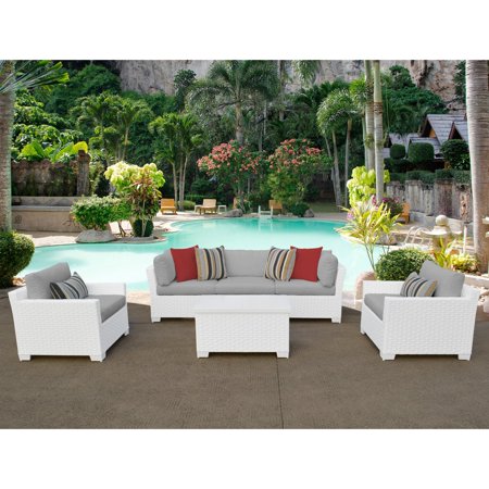 - TK Classics Monaco 6-Piece Outdoor Wicker Patio Conversation Set with Club Chair