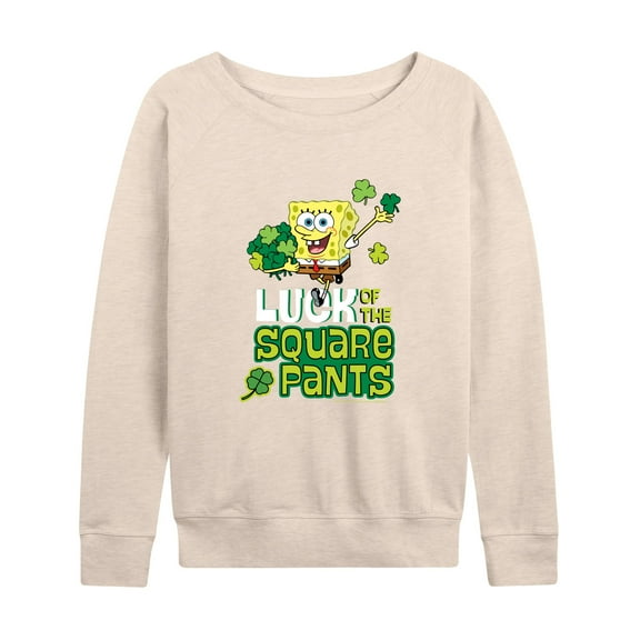 SpongeBob SquarePants - Luck Of The Square Pants - Women's Lightweight French Terry Long Sleeve Shirt