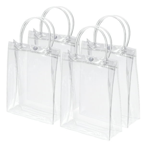Uxcell Clear PVC Gift Bags 9x6.7x2.8" Reusable Mini Plastic Gift Wrap