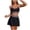 Black, variant on Womens High Waisted Bikini Sets Two Piece Tummy Control Swim Skirt Color Block Skirted Swimsuit 2025 (Coffee, XXL)