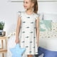 thumbnail image 4 of Fotbe Cute Shark Vestido de Dormir para Niñas de 3 a 10 Años, Mangas Cortas, Estilo Princesa, Pijama Camisón con Mangas Voladas-Medium, 4 of 6
