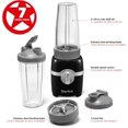thumbnail image 2 of baomifa-Personal Blender - Two 828ml Cups - Two Blades - High, Low & Pulse Modes - 300W - Black, 2 of 4