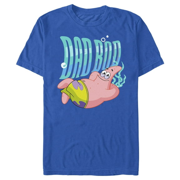 Men's SpongeBob SquarePants Patrick Dad Bod Graphic Tee Royal Blue 2X Large