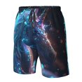 thumbnail image 4 of Balery Crystal Pattern White Horse Traje de Baño Estilo Hawaiano para Hombre, Shorts de Secado Rápido con Bolsillos-Large, 4 of 6