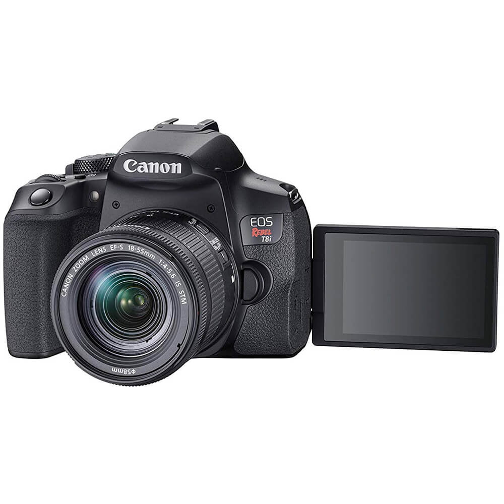 Restored Canon EOS Rebel T8i EF-S 18-55mm is STM Lens Kit, Black  (Refurbished)