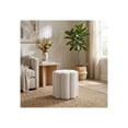 thumbnail image 2 of Petal Shaped Boucle Ottoman for Home Decor - Boho Vanity Chair for Bedroom and Office Accent - Foot Rest Stool for Living Room, Reading Nook, and Small Spaces - 18", White, 2 of 10