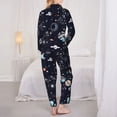 thumbnail image 6 of Goofa Galaxy2 Printed Women’s 2 Piece Pajama Set Super,Pajamas Women's Long Sleeve Sleepwear Soft Button Down Loungewear Pjs Lounge Set Nightwear-Medium, 6 of 9