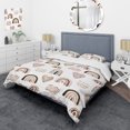 thumbnail image 1 of Designart 'Pastel Brown Pink Scandinavion Rainbow Pattern' Modern Duvet Cover, 1 of 5