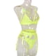 thumbnail image 5 of Conjunto de ropa interior de encaje de 3 piezas para mujer Encantador sujetador Panty Liguero, verde fluorescente, M Inevent XX000052-16, 5 of 7