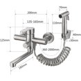 thumbnail image 4 of Wall Tap for Kitchen Tap Kitchen Wall Mounted with Spray Gun and 2 Water Jet Types 360° Rotatable Spout Short 18 cm Stainless Steel Kitchen Sink Tap Fitting, 4 of 5