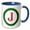 Blue/White, variant on 3drose, Christmas Wreath Monogram J Red Initial, Sm3dr, 11oz Mug