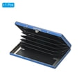 thumbnail image 3 of Uxcell RFID Credit Card Holder Metal Wallet Stainless Steel Business Card Holder for Women Men Blue, 3 of 6