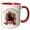Red/White, variant on 3drose, Black Belgian Sheepdog in a Red Holiday Chair for Christmas, 15oz Two-tone Red Mug