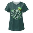 thumbnail image 2 of Hauts d'Été Grande Taille pour Femmes Mode Habillée Manches Courtes Col en V Uniforme de Travail Blouse à Poche Imprimée T-Shirt Col en V Femmes en Liquidation, 2 of 3