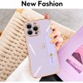 thumbnail image 4 of Compatible with iPhone 12 Pro Max Case for Women Girls,Soft TPU Cute Plating Double Love Heart Pattern Bumper, 4 of 5