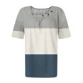 thumbnail image 3 of Fiudx Ofertas y Liquidaciones Camiseta Plisada de Manga Corta con Cuello Estampado para Mujer, 3 of 3