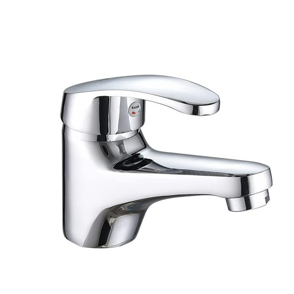 HPZZ Bathroom Basin Faucet Chrome Single Handle Kitchen Sink Faucet Cold and Hot Mixer Water Tap Wash Faucet (White)
