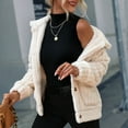 thumbnail image 2 of Winter Coat, Reversible Women's Fleece Jacket Long Sleeve Button Warm  For Parties For Outdoor Milky White XL, 2 of 8