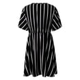 thumbnail image 4 of Sngxgn Women's Short Sleeve Lace Dress Crew Neck Knee Length for Party(Black,XXXXL), 4 of 9