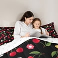 thumbnail image 4 of jejeloiu Lovely Cartoon Cherry 7-Piece Twin Bedding Sets,Rustic Flower Daisy Bedding Comforter Set,Red Green White Sheet Sets For Child,Super Cozy Room Decor Reversible, 4 of 8