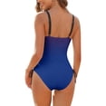 thumbnail image 4 of One Piece Bathing Suit, Womens Bathing Suits, Swim Dress Women, Ladies Swimsuits, Color Gradient Women Swimsuit One-Piece, Open Back One-Piece Swimsuit, Bathing Suit With Tummy Control, Royal Blue XL, 4 of 4