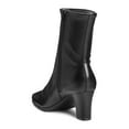 thumbnail image 2 of AEROSOLES Womens Black Stretch Padded Cinnamon Square Toe Block Heel Zip-Up Dress Booties 7.5 M, 2 of 4