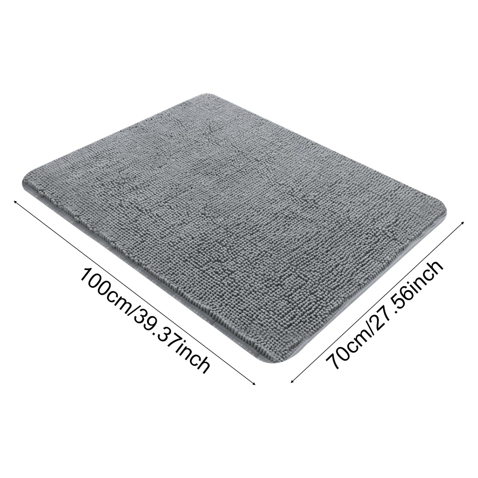 Bath Mats, Indoor Anti Slip Carpet, Washable Bedroom Mats, Soft Aesthetic Rugs for Bedroom, Home Decoration Mats, Kitchen Rugs Non Slip Washable Gray 39.37x27.56 Inch (1Pcs)