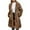 Brown, variant on Lovskoo 2024 Women Faux Fur Coat Long Sleeve Fuzzy Winter Warm Notch Lapel Open Front Jacket With Two Pockets Brown